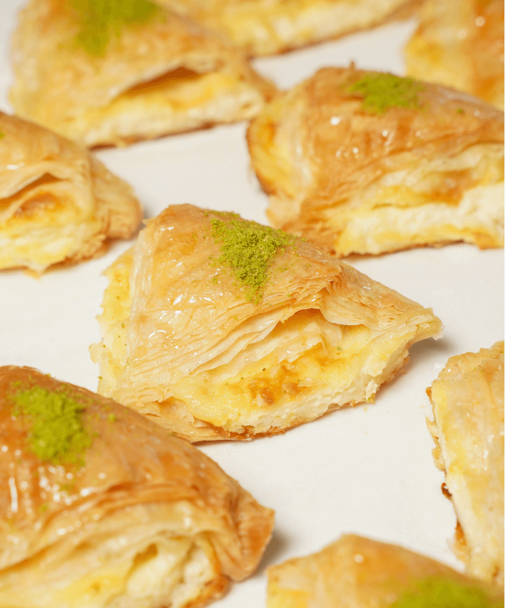 Cream-Filled Baklava Triangles